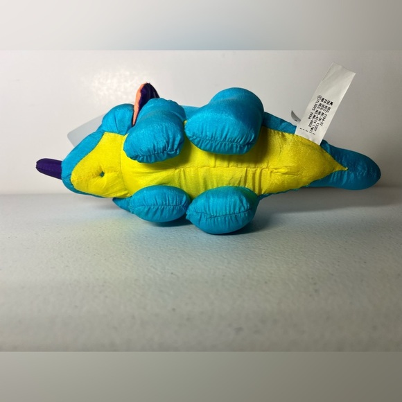 House of Lloyd Squeezosaurus Dino Parachute Plush Stuffed Animal Blue 1994 Tags - Picture 11 of 13